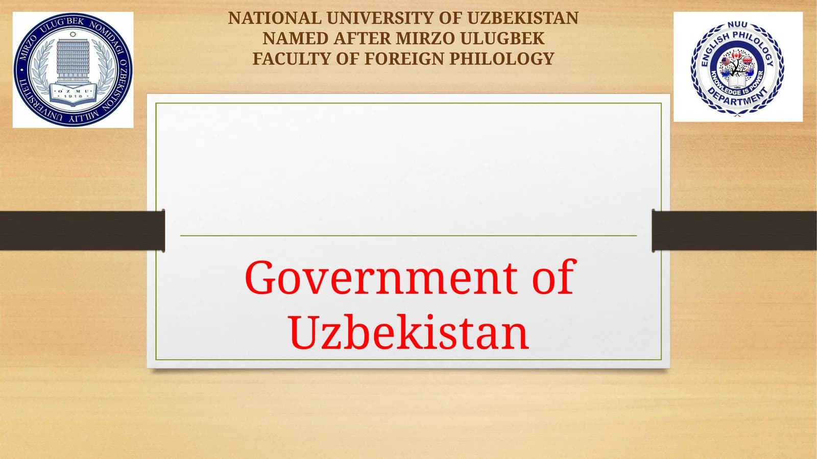 Government of the Republic of Uzbekistan. TheOliyMajlisof theRUz. Political parties. Elections