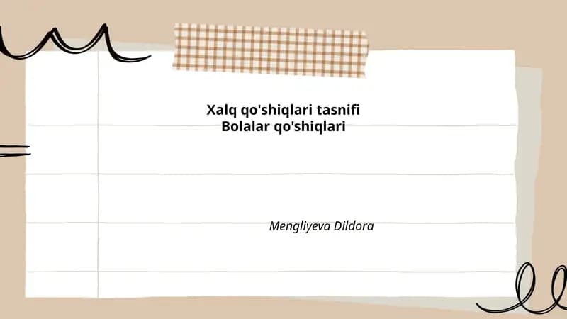 Xalq qo'shiqlari tasnifi