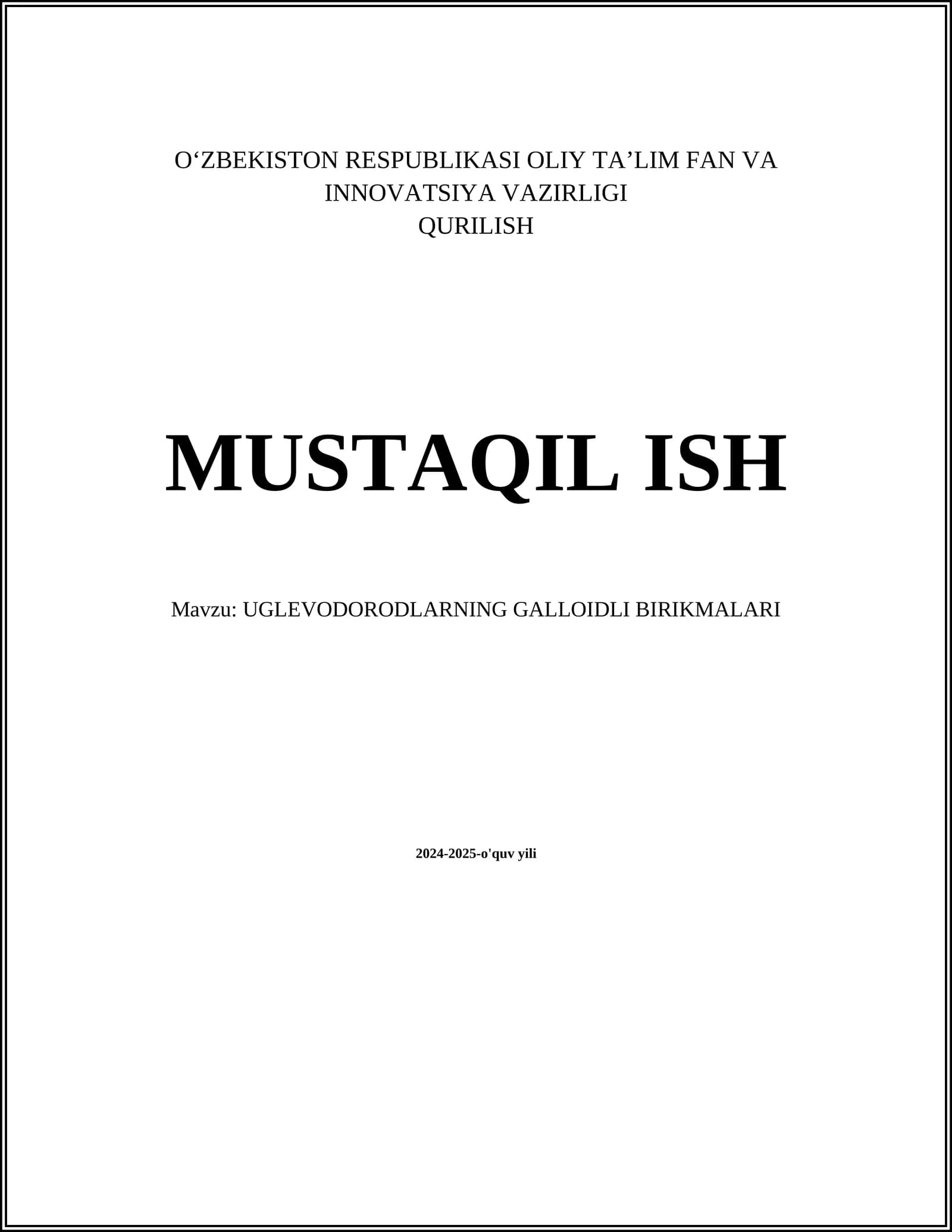 Uglevodorodlarning galloidli birikmalari