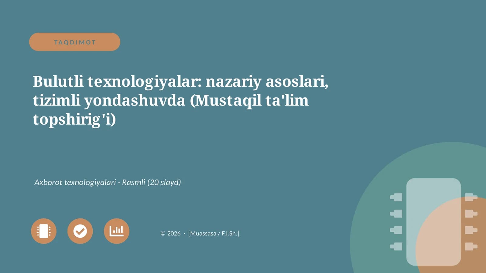 Bulutli texnologiyalar: nazariy asoslari, tizimli yondashuvda (Mustaqil ta'lim topshirig'i)