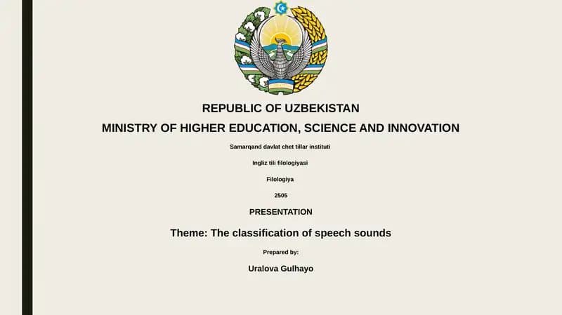 The classification of speech sounds