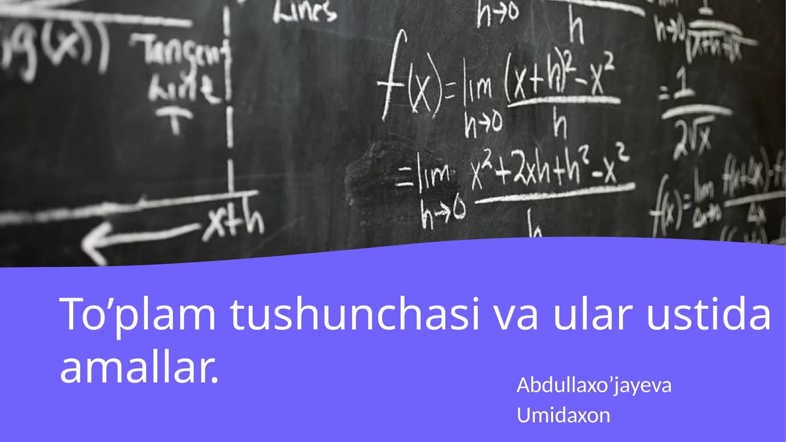 To'plam tushunchasi va ular ustida amallar