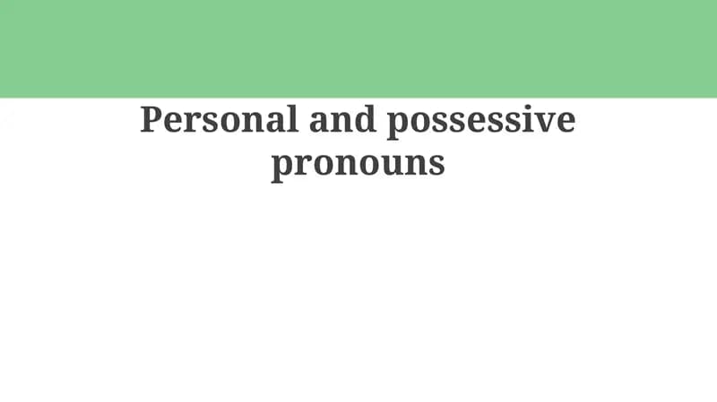 Understanding Personal Pronouns