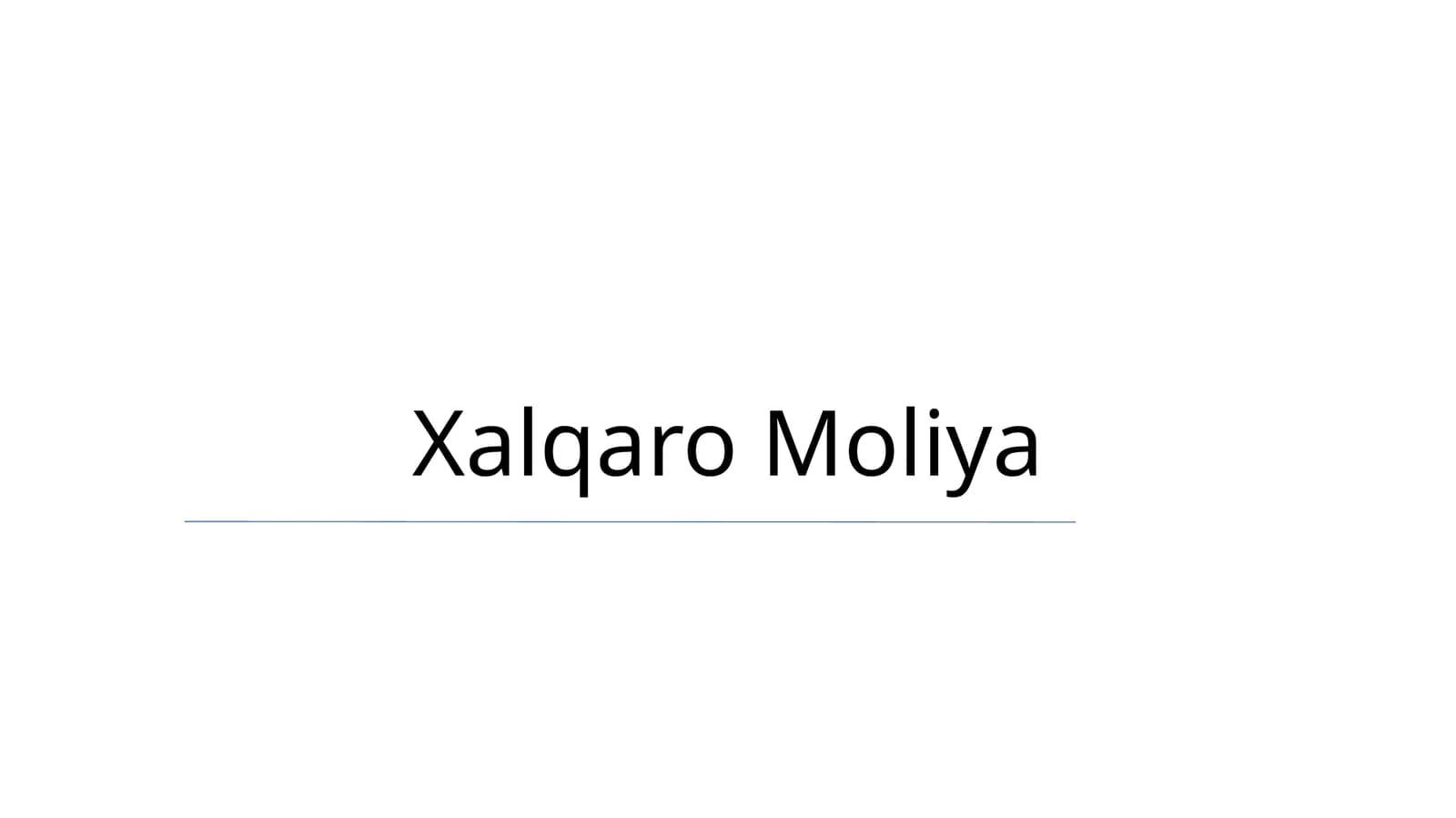 Xalqaro Moliya