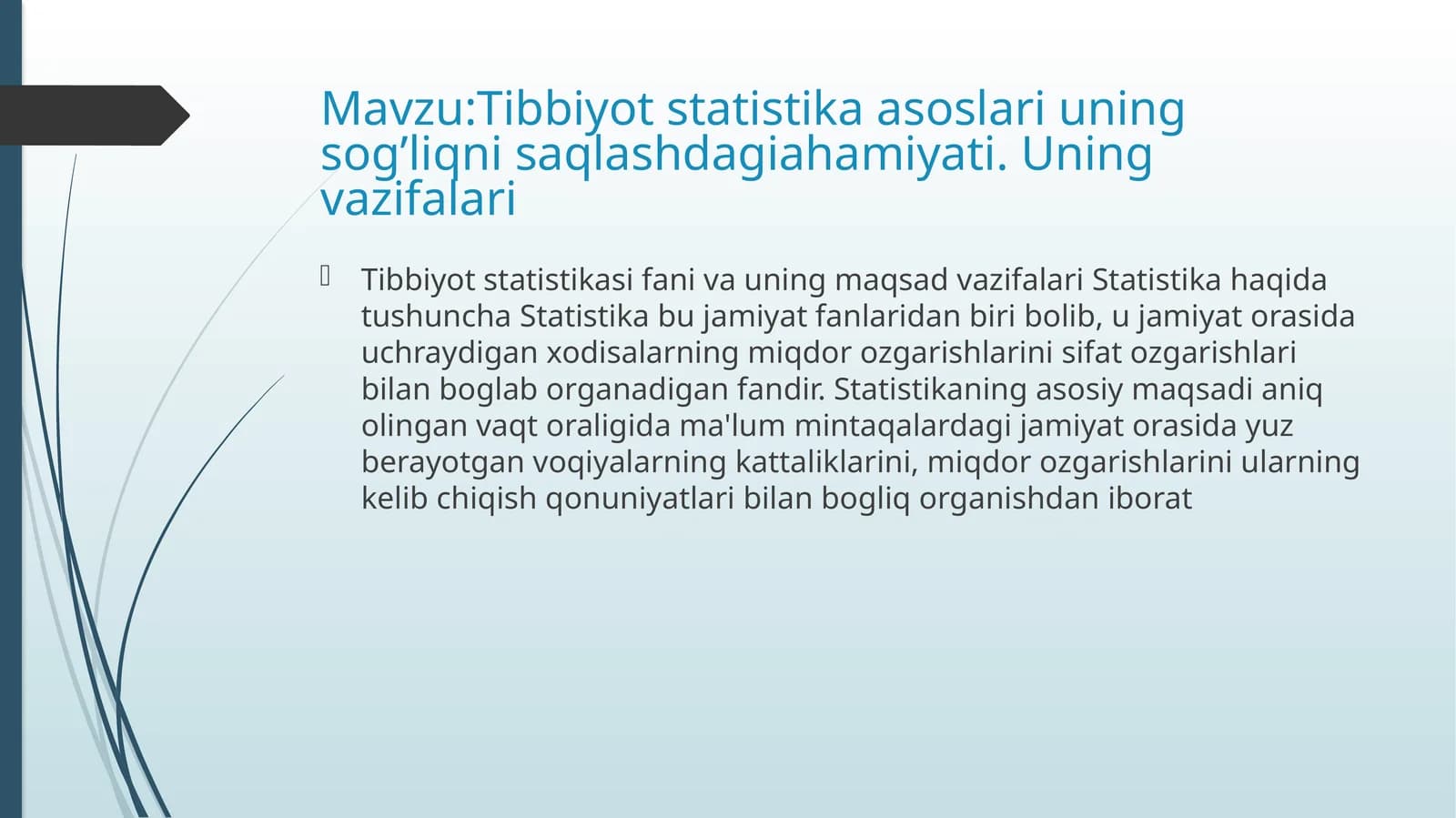 Tibbiyot statistika asoslari