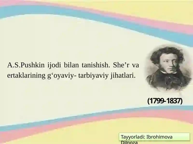 A.S. Pushkiniyodibilantanishish