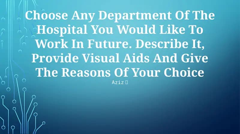 Hospital Departments