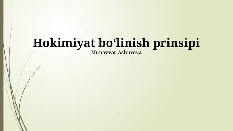 Hokimiyat boʻlinish prinsipi