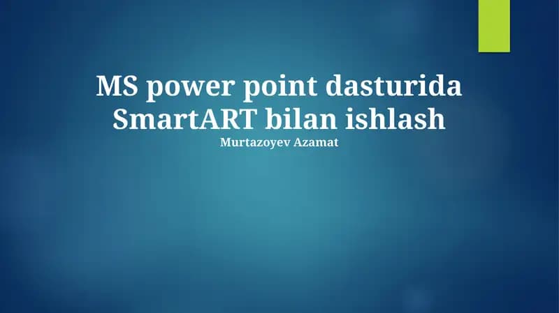 SmartART bilan ishlash