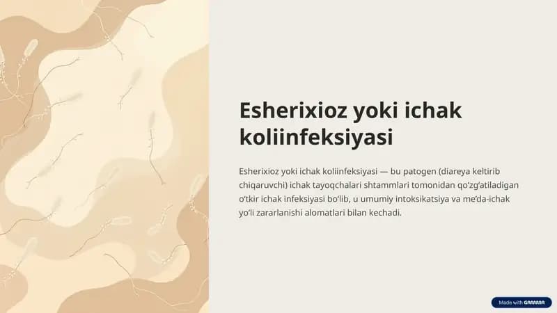 Esherixioz yoki ichak koliinfeksiyasi