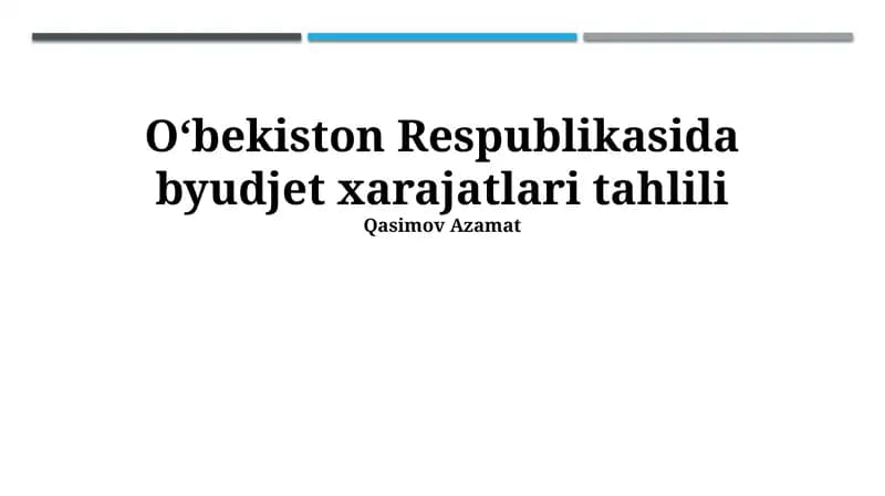 Byudjet xarajatlari tahlili