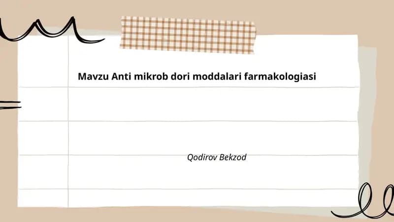 Anti mikrob dori moddalari farmakologiasi