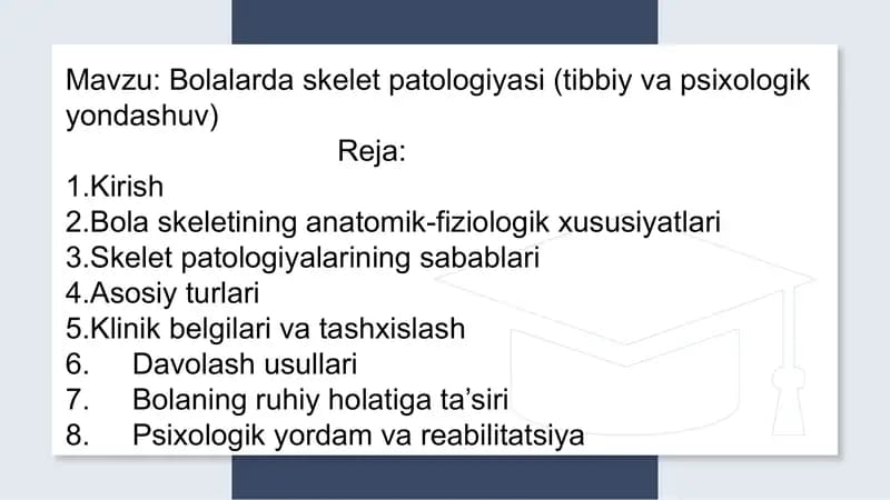 Bolalarda skelet patologiyasi