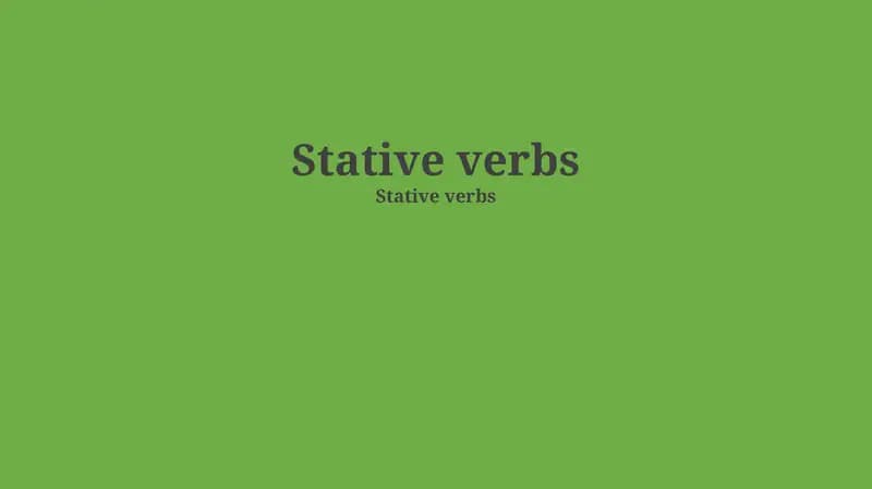 Stative verbs