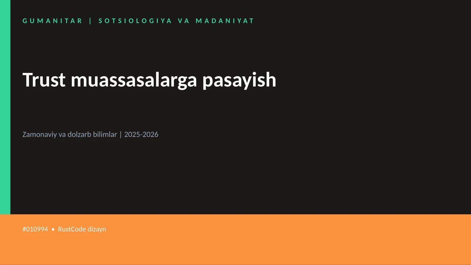 Trust muassasalarga pasayish