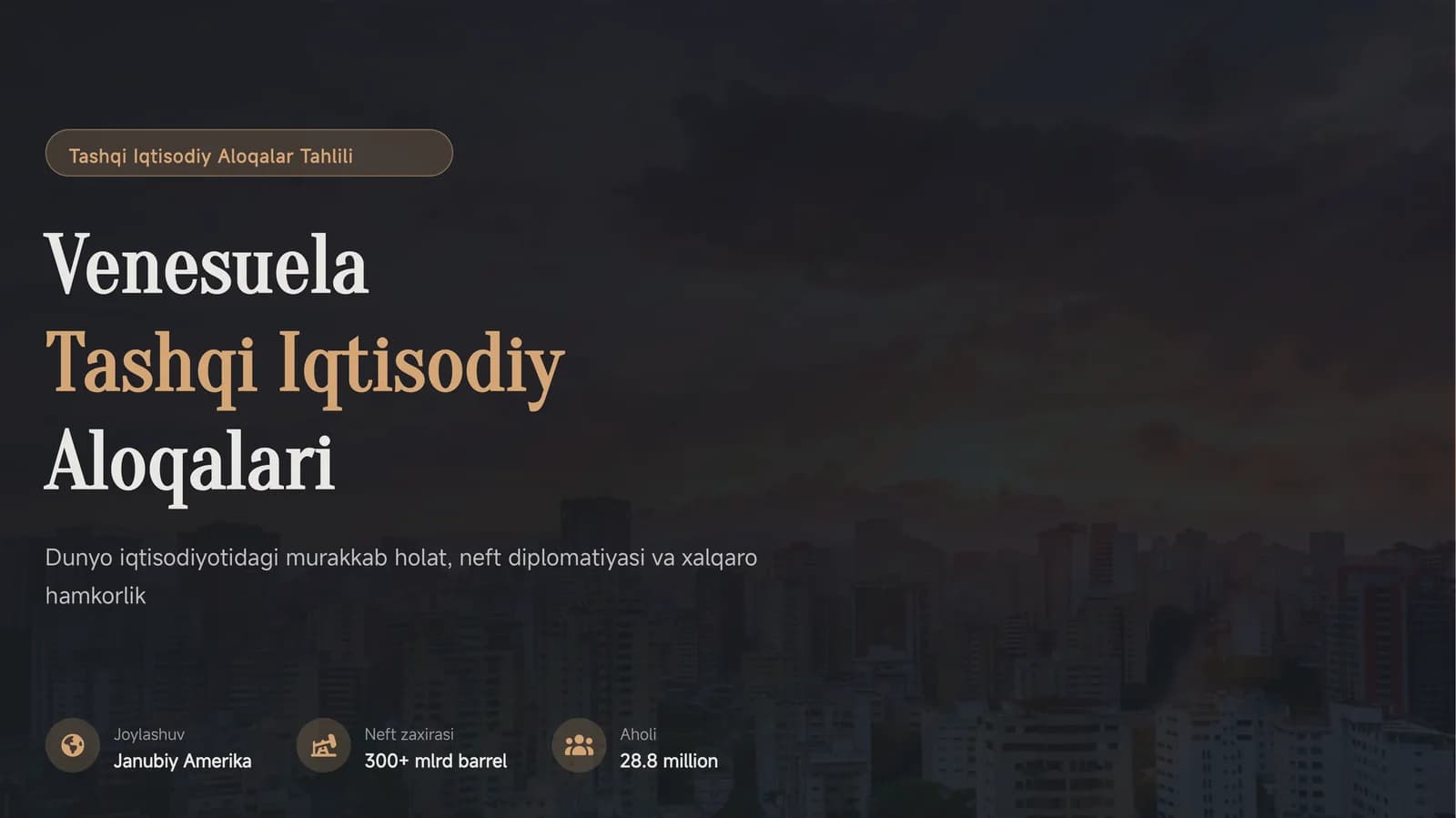 Tashqi Iqtisodiy Aloqalar Tahlili