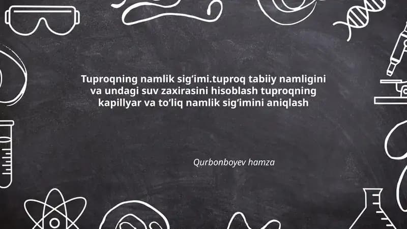 Tuproqning Namlik Sigʻimi