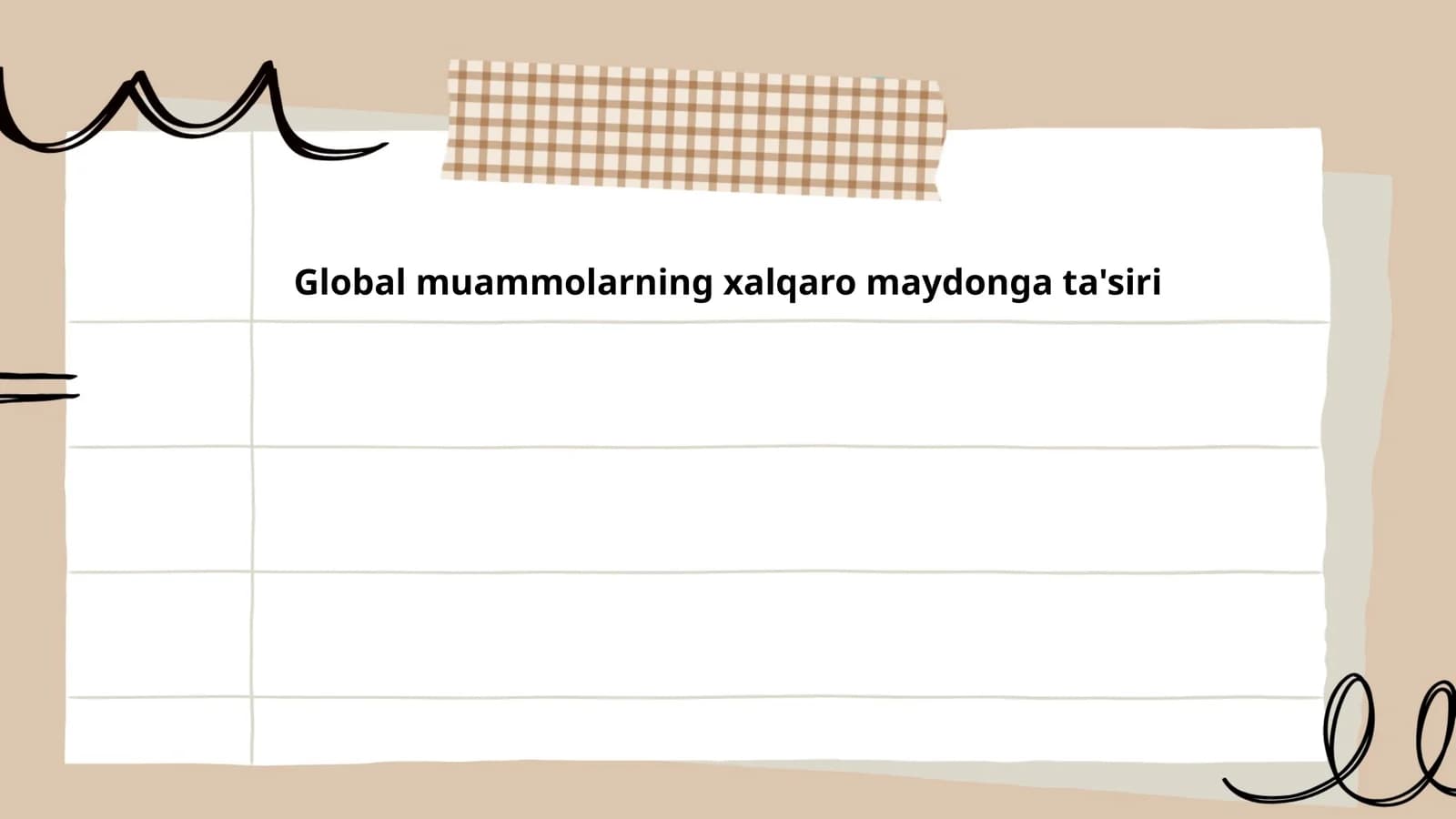 Global muammolarning xalqaro maydonga ta'siri