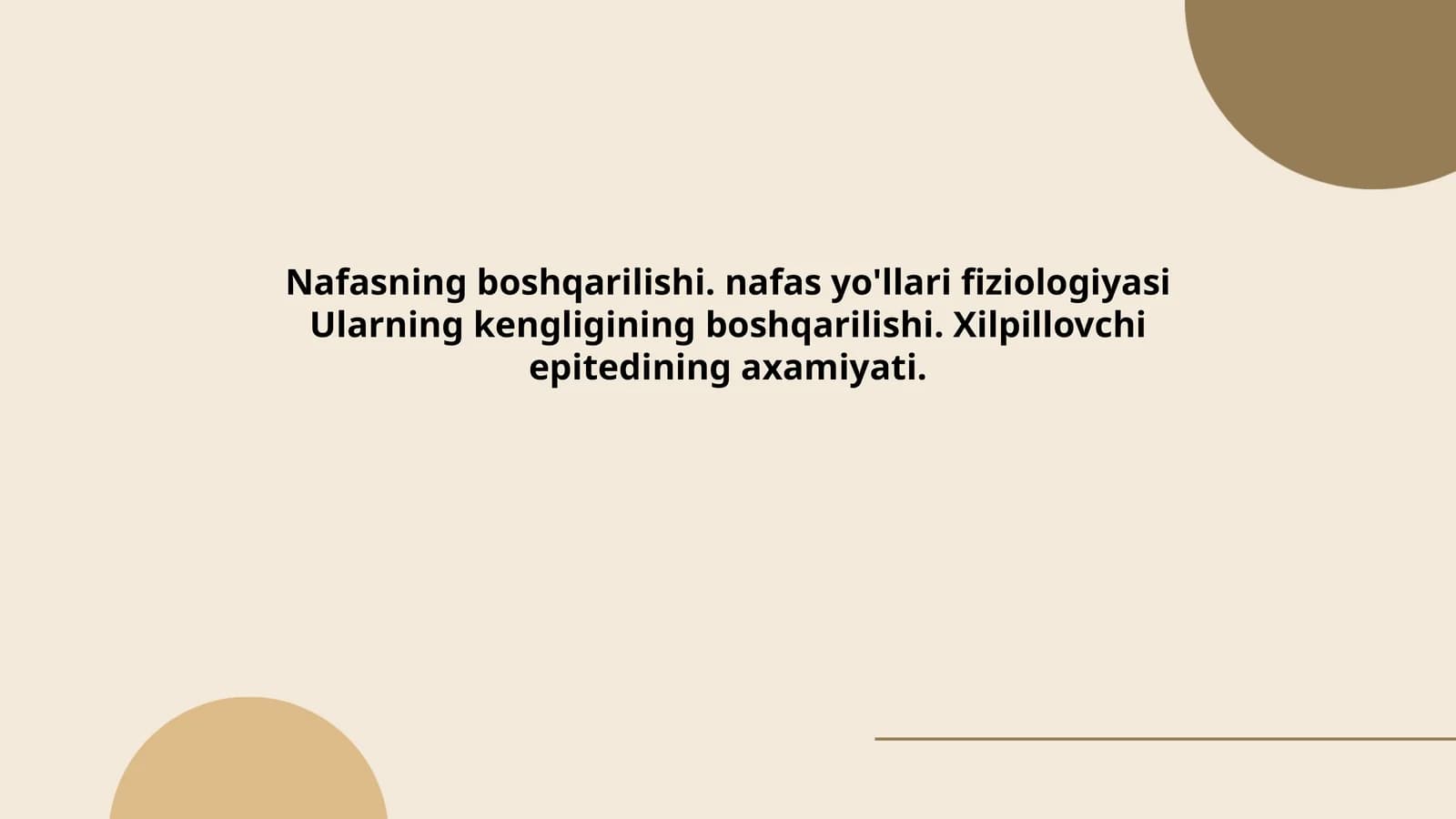 Nafasning boshqarilishi