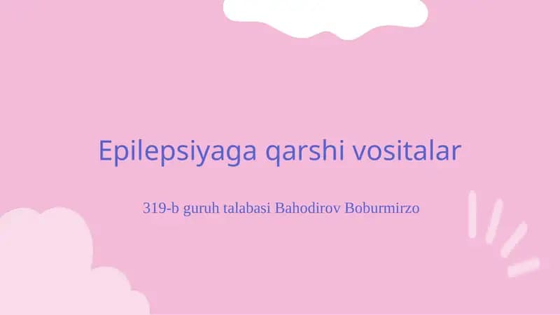 Epilepsiyaga qarshi vositalar