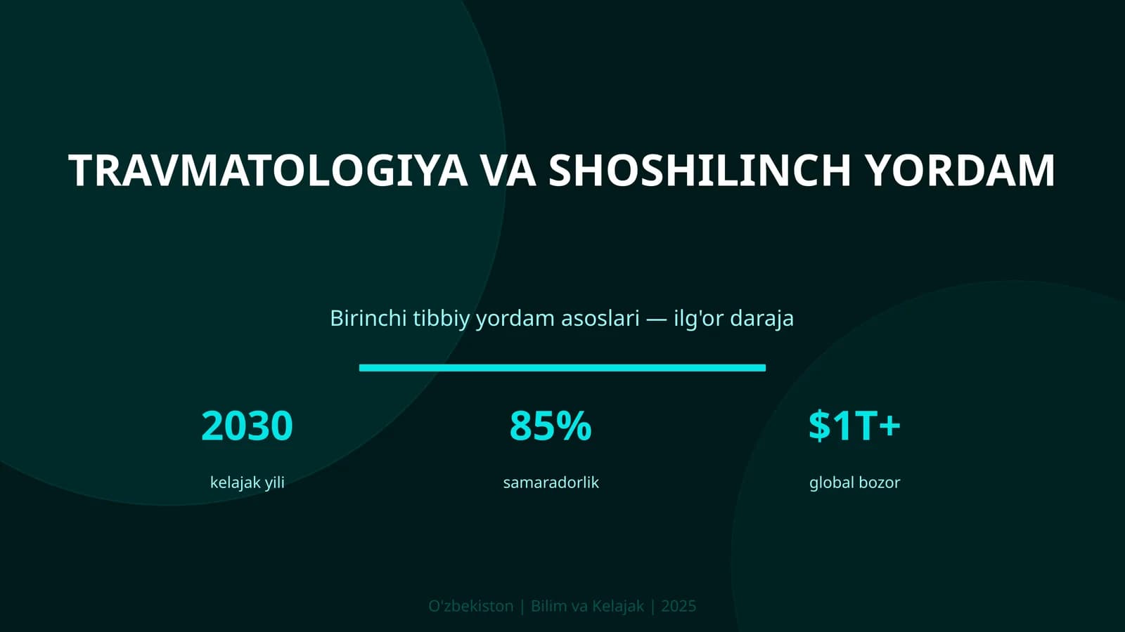 Travmatologiya va shoshilinch yordam