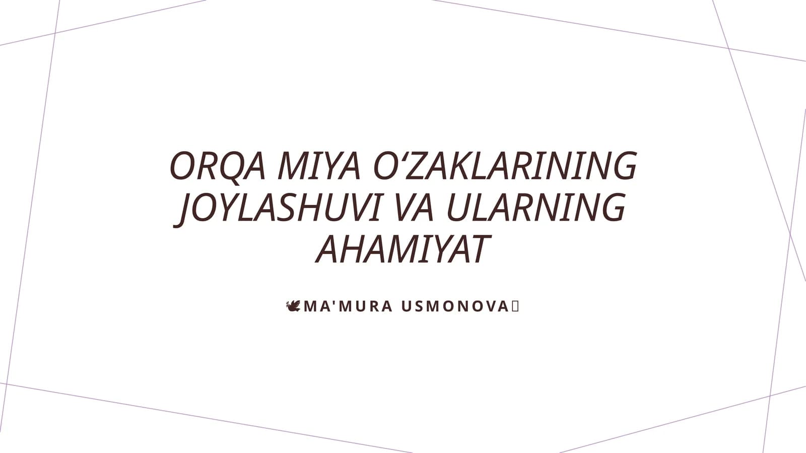 Orqa miya oʻzaklarining joylashuvi va ularning ahamiyat