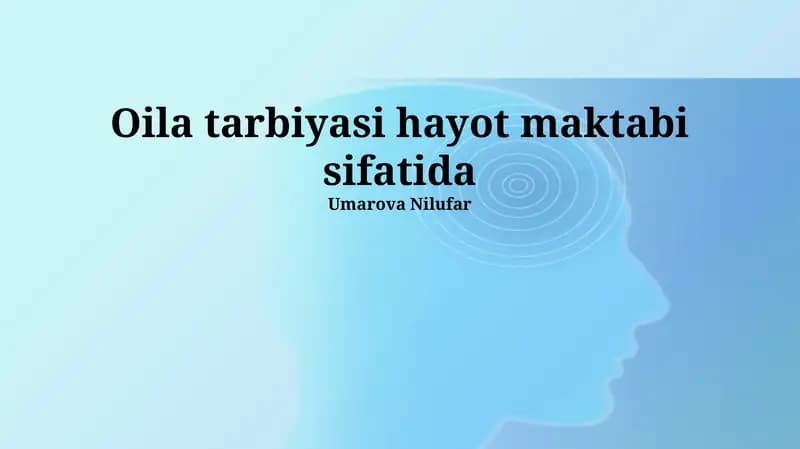 Oilaviy Tarbiya