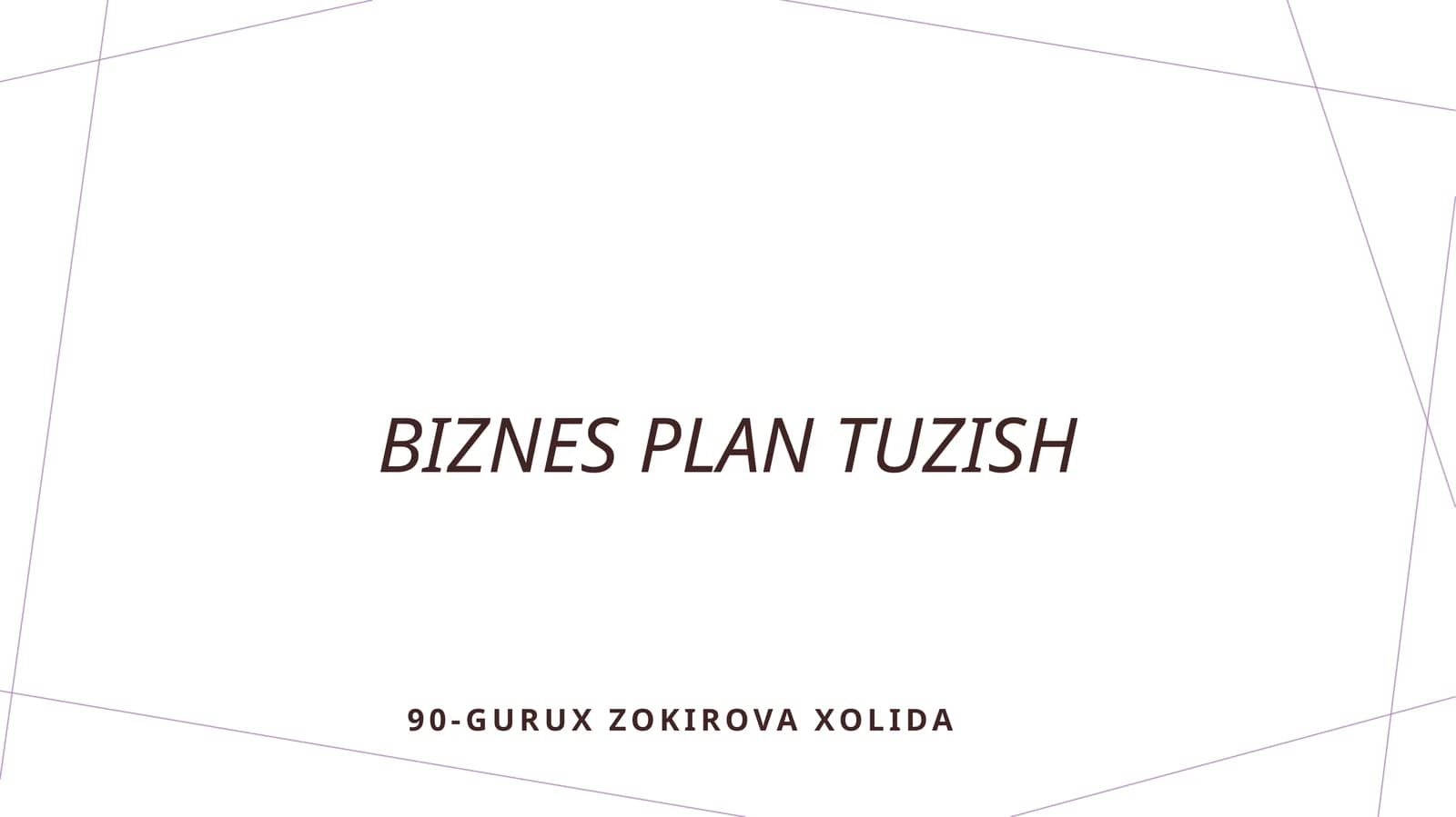Biznes plan tuzish
