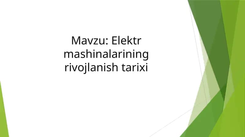 Elektr  mashinalarining rivojlanish tarixi