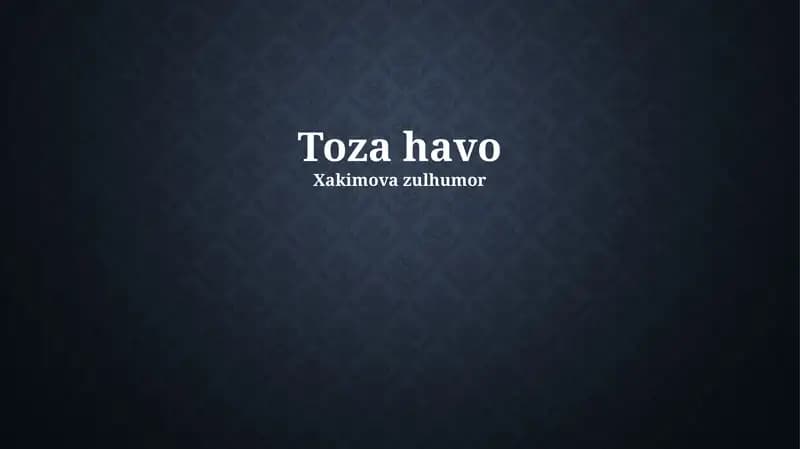 Toza havo