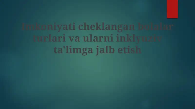 Inklyuziv Ta'lim Strategiyalari