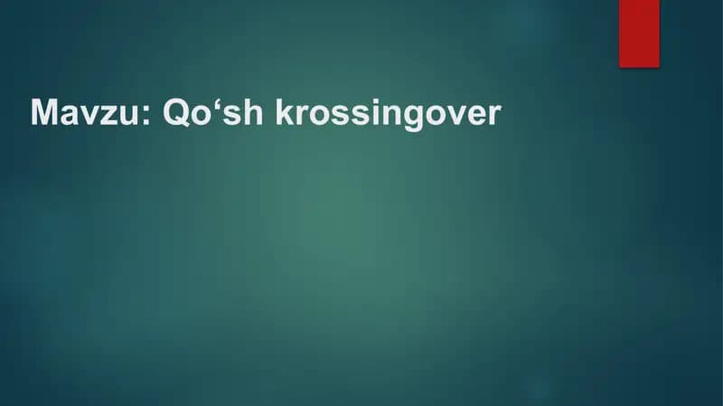 Qo‘sh krossingover