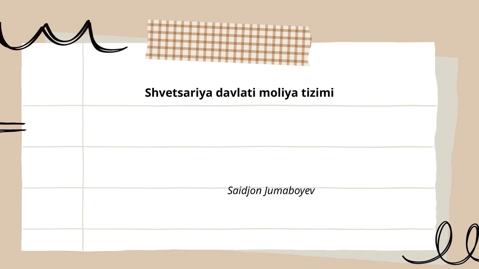 Shvetsariya davlati moliya tizimi