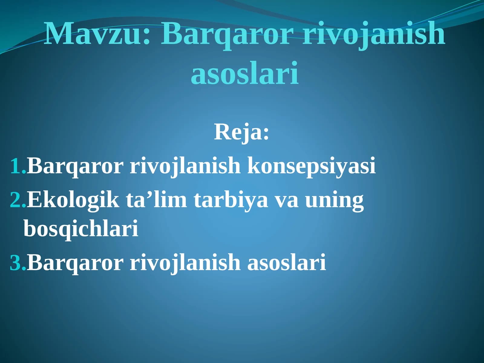 Barqaror rivojanish asoslari