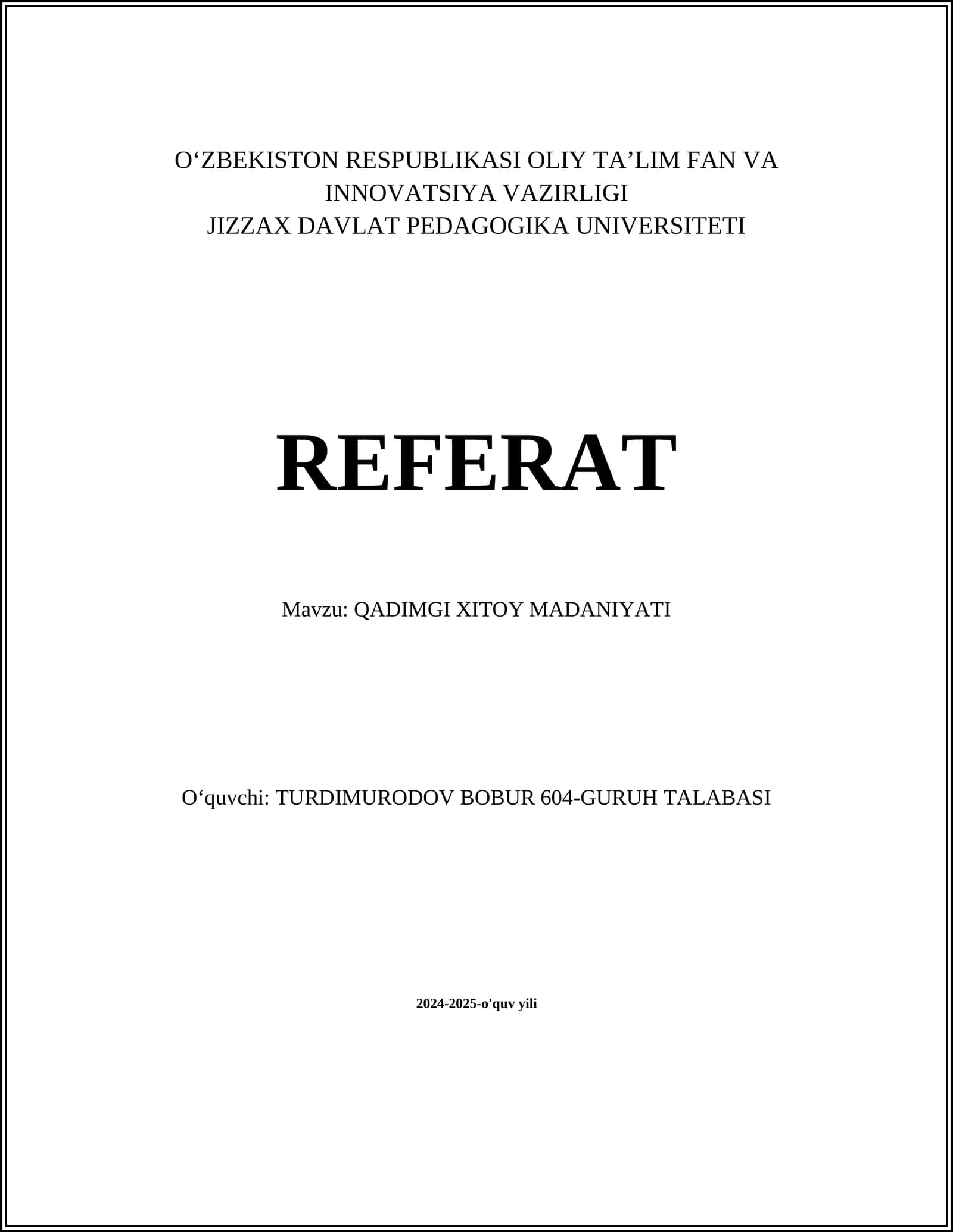 QADIMGI XITOY MADANIYATI