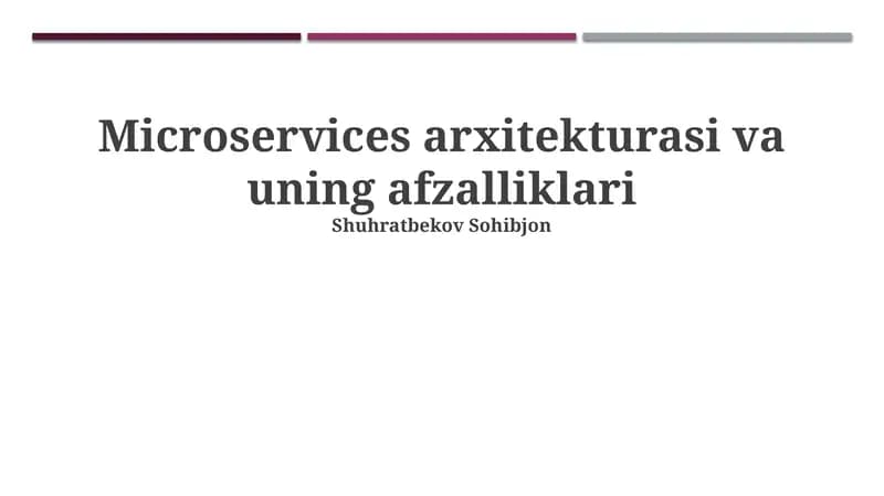 Mikroservis Arxitekturasi