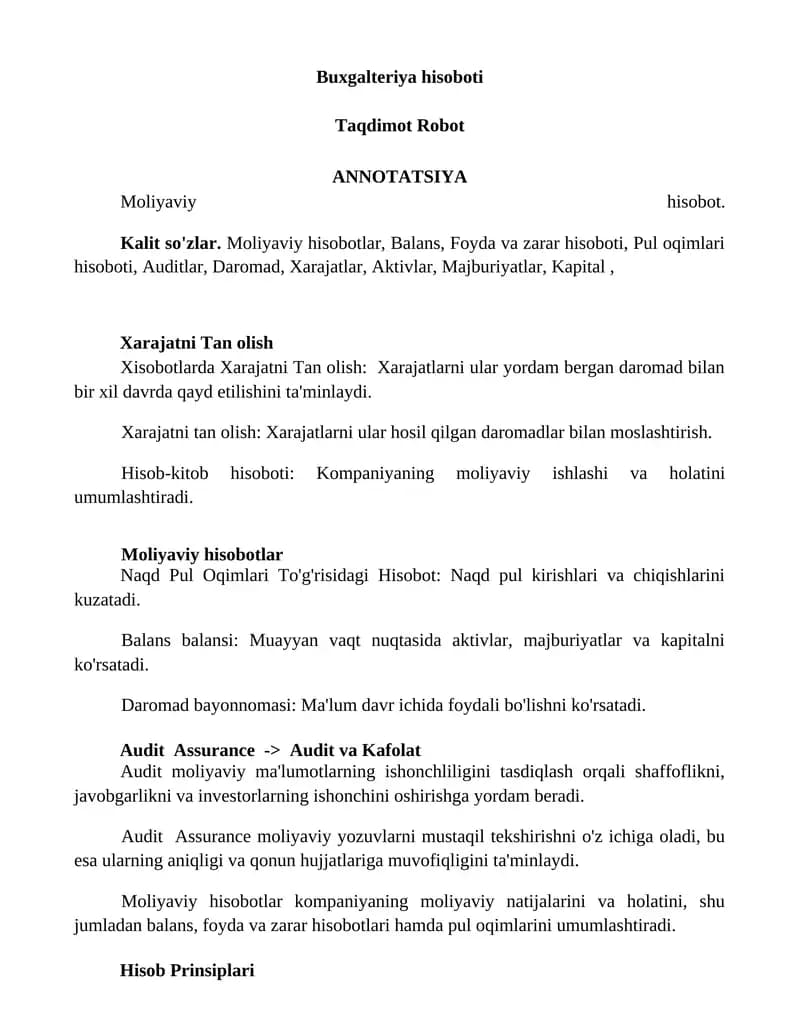 Moliyaviy hisobotlar