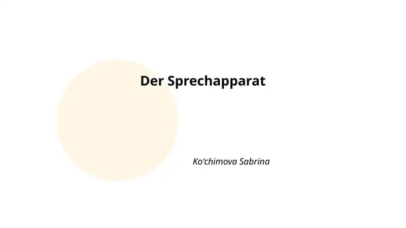 Der Sprechapparat