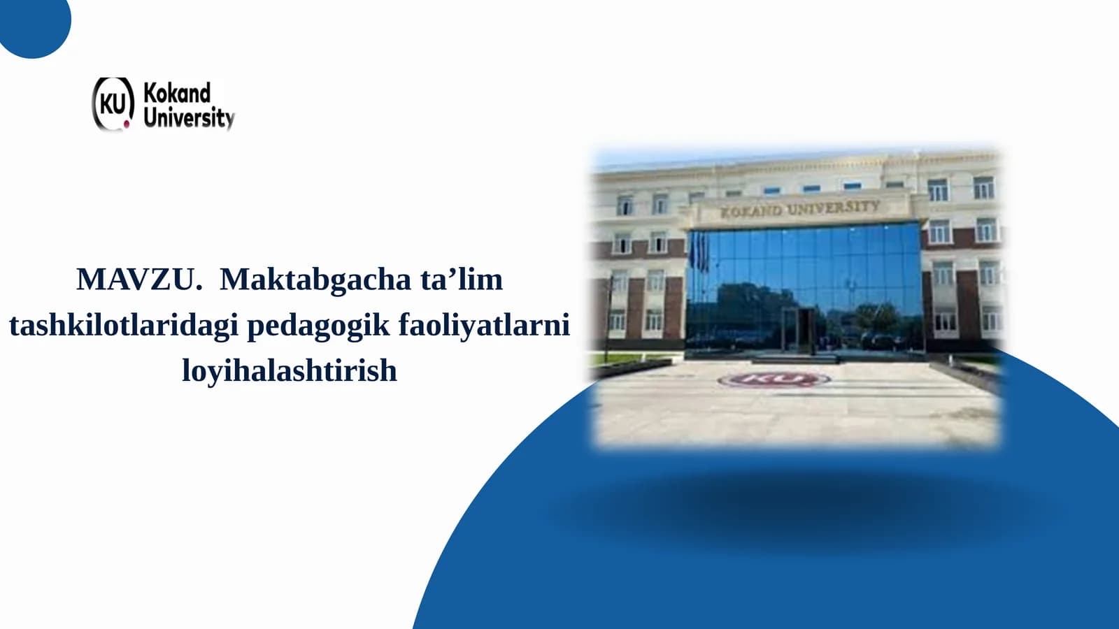 Pedagogik faoliyatlar loyihalash