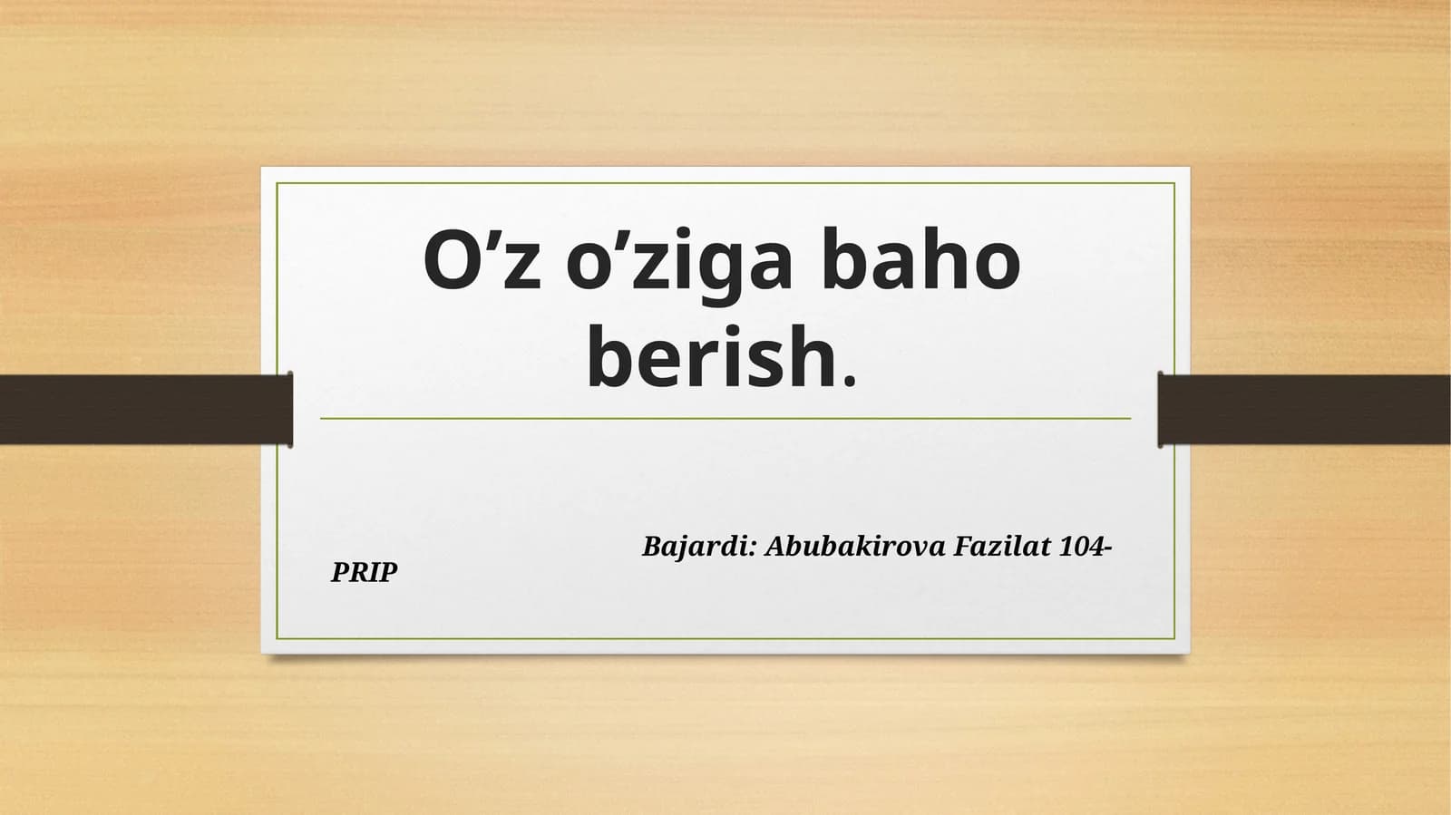 O’zo’zigabahoberish
