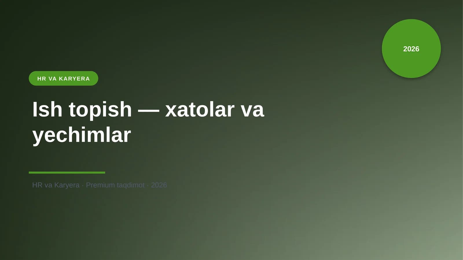 Ish topish — xatolar va yechimlar