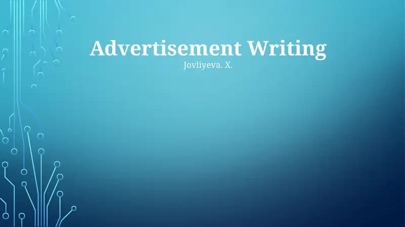 Advertisement Writing