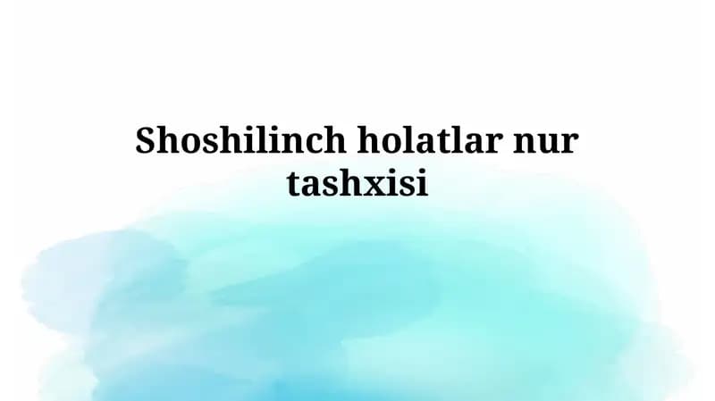 Favqulodda radiologiyaga kirish