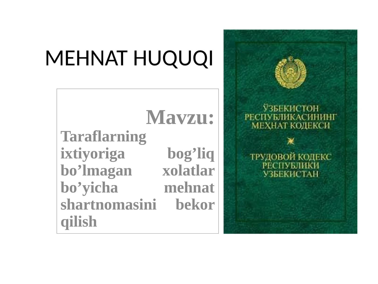 MEHNAT HUQUQI