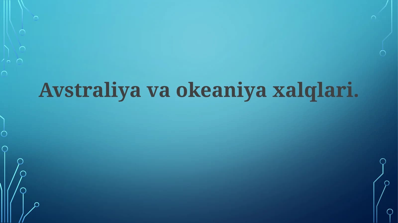 Avstraliya va Okeaniyaning xalqlari