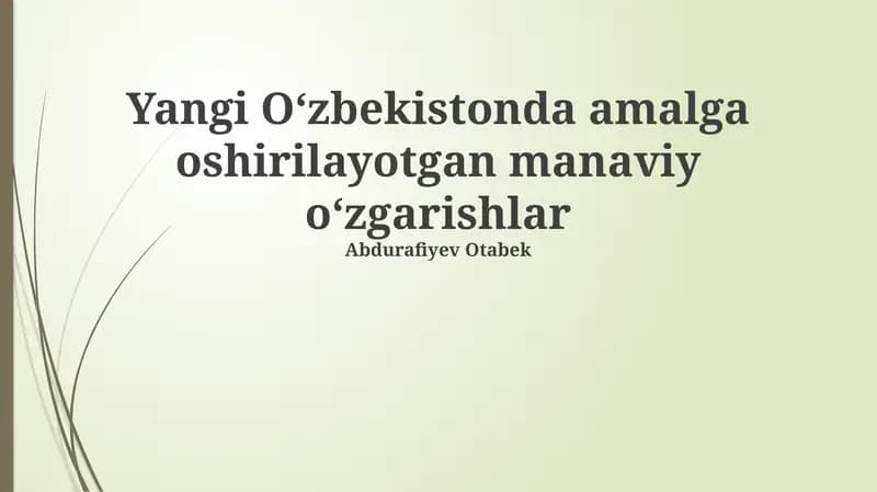 Yangi Oʻzbekistonda diniy erkinlik