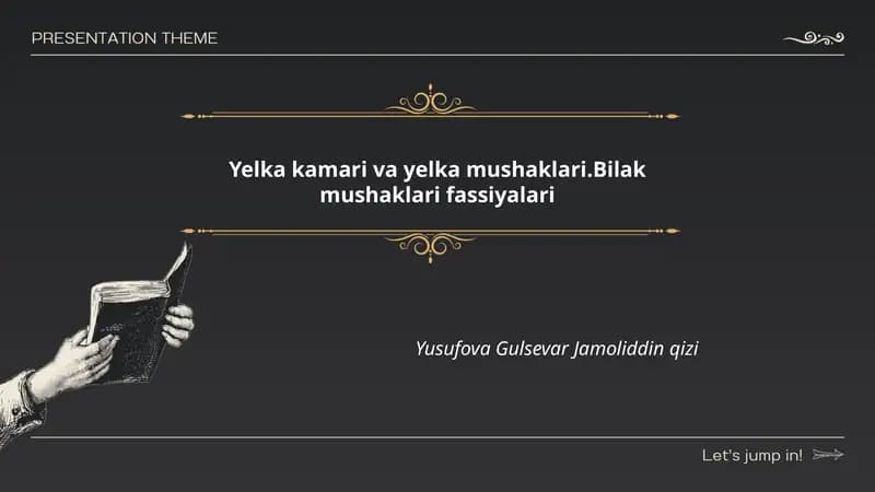 Yelka kamari va yelka mushaklari.Bilak mushaklari fassiyalari