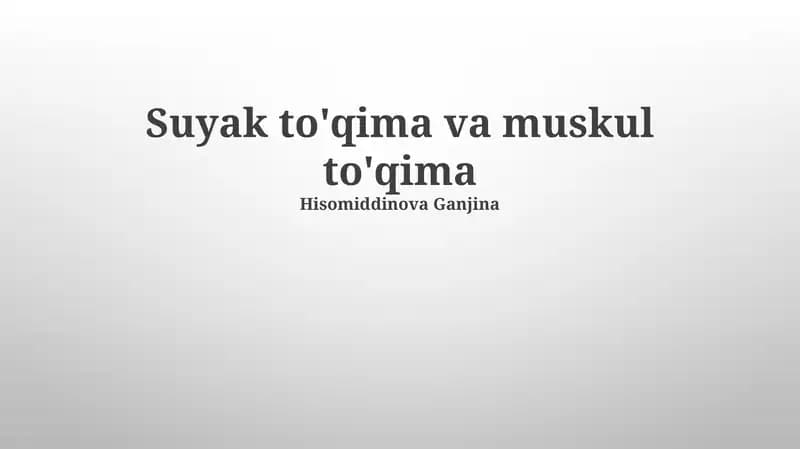 Suyak to'qima va muskul to'qima