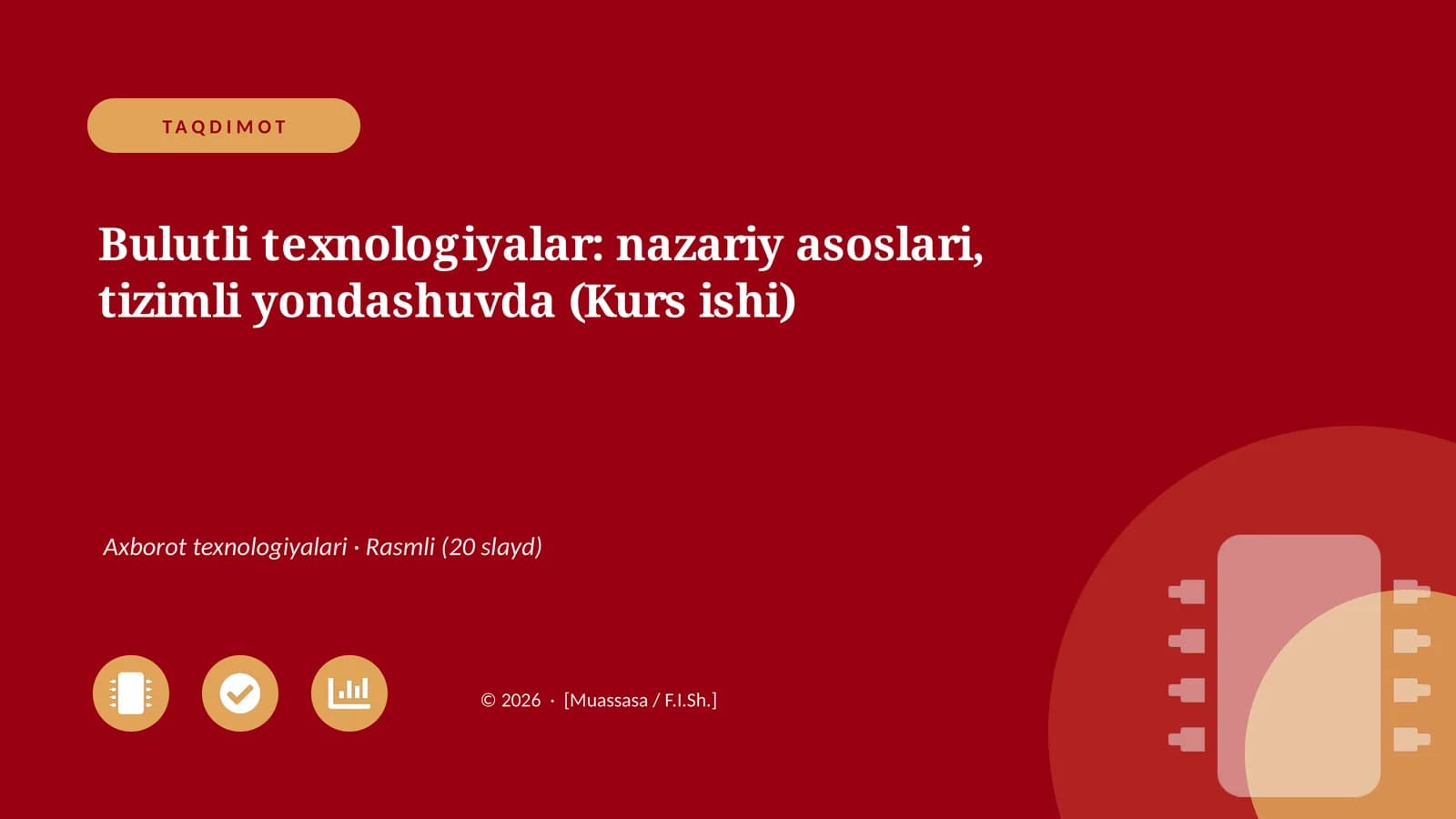 Bulutli texnologiyalar: nazariy asoslari, tizimli yondashuvda (Kurs ishi)