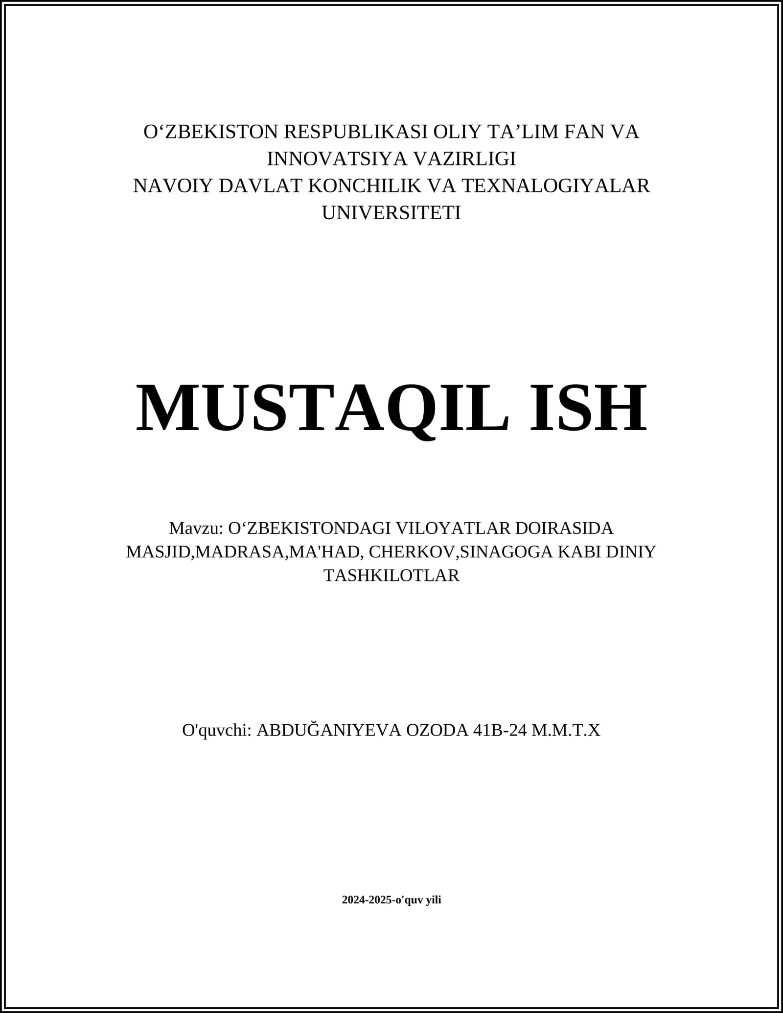 Toshkent shahridagi masjidlar tarixi